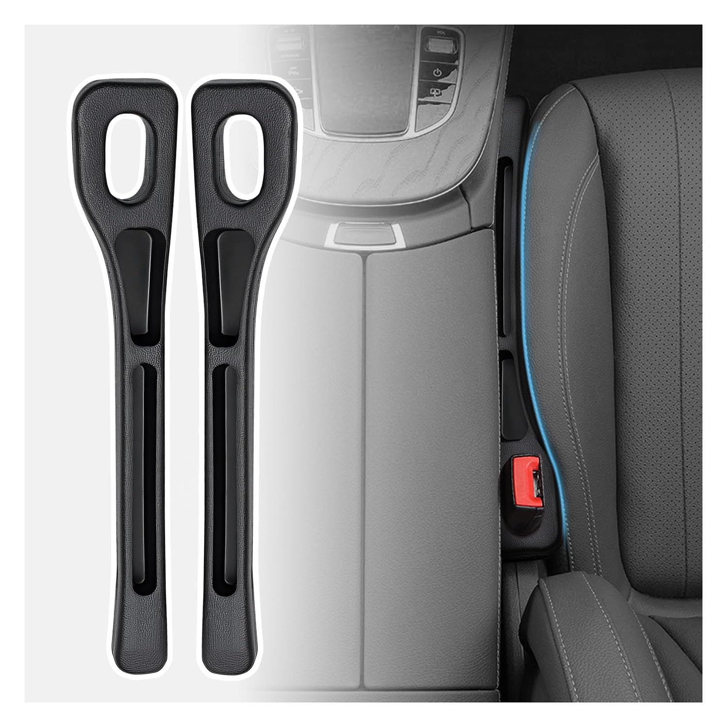 TVVXIO 2 Pcs Car Seat Gap Filler for Ford Fiesta MK6 MK7 Mondeo MK3 MK4 MK5 Escape, Filler Organizer Vehicle Mounted Leak Proof Filling Strip Auto Side Crevice