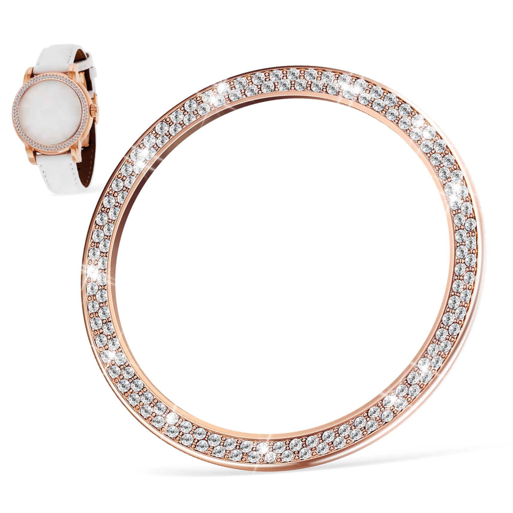Anillo Protector de Gemas para Reloj y Funda Brillante de Imitación 8