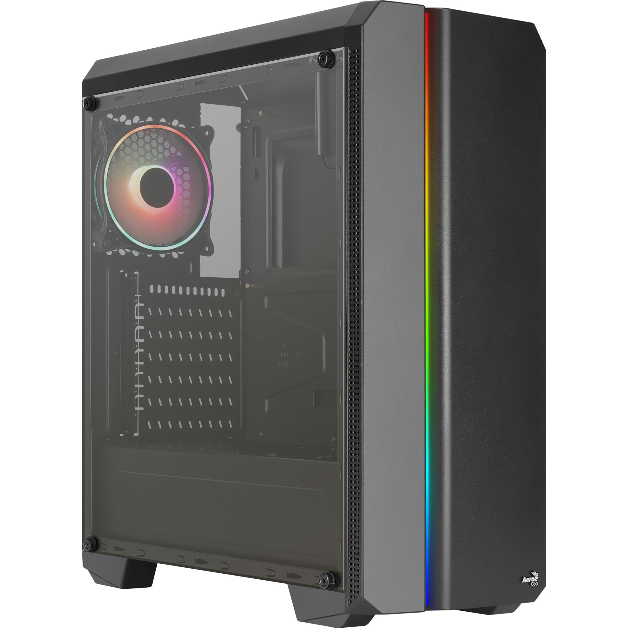 AeroCool Boîtier Moyen Tour ATX Genesis v2 RGB avec Panneau Vitré, Noir GENESISV2BK