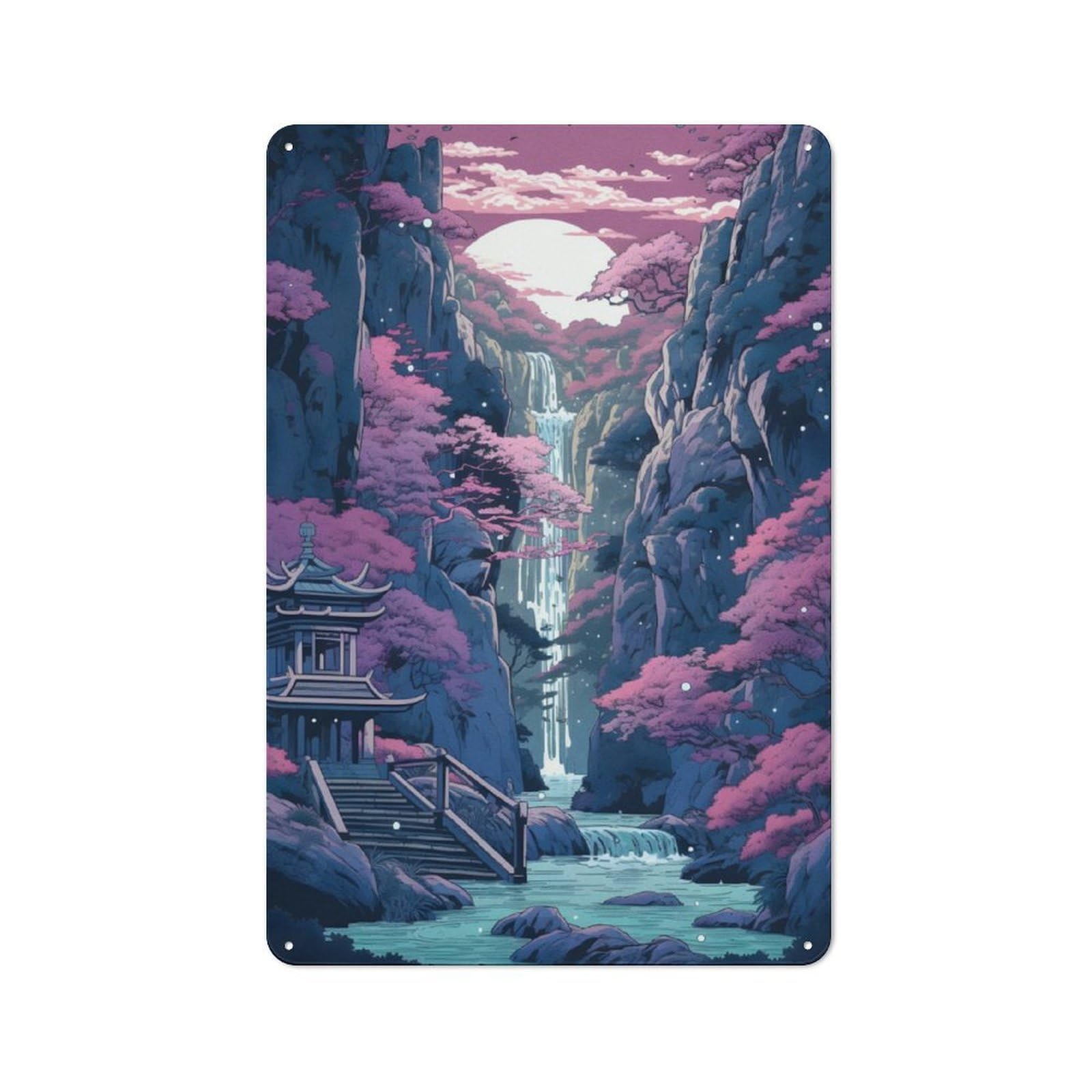 Junmoney Waterfall Tour Retro Metal Wall Sign 30X20cm For Guest Room Or Hallway, New-Space Wall Decor For Home Decor Collectors
