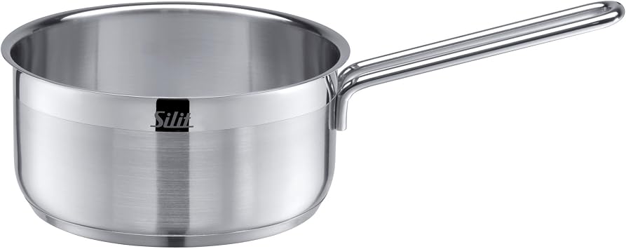 Silit Saucepan 16 cm Approx. 1.5L Achat Pouring Rim Stainless Steel Polished Suitable for Induction Hobs Dishwasher-Safe