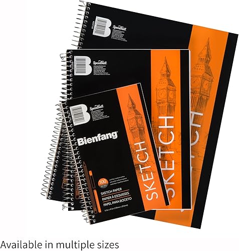 Miniatura 6 de Bienfang Bloc de bocetos de 8.5 x 11 pulgadas, (paquete de 2), 100 hojas de papel de arte de 60 libras y 3.17 ozm, cuaderno de dibujo encuadernado