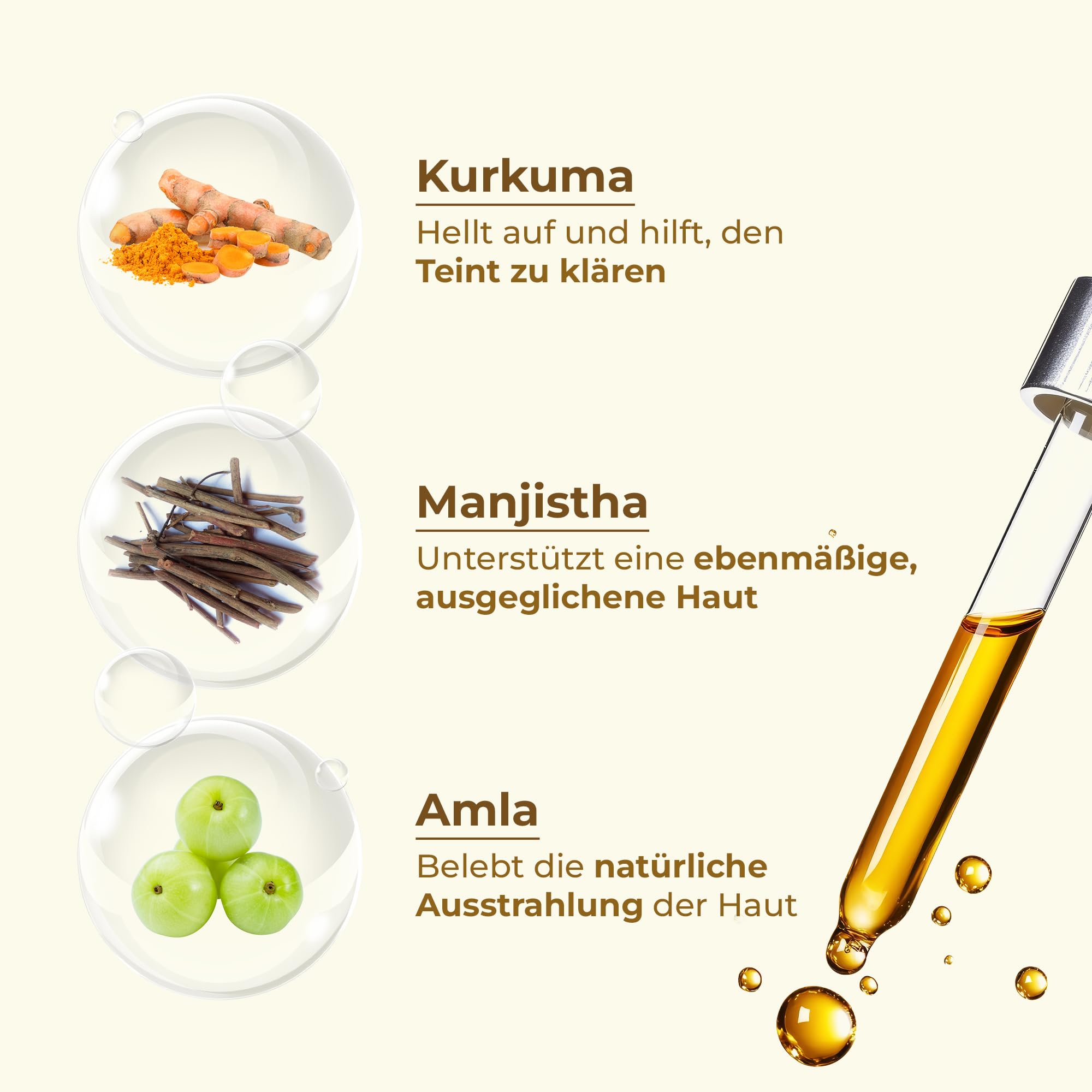 iYURA Bharanyu Radiant Face Oil – 100% natürlich und vegan | Hellt auf, spendet Feuchtigkeit und gleicht den Teint sonnengeschädigter Haut aus | Mit Kurkuma und Amla | 30 ml