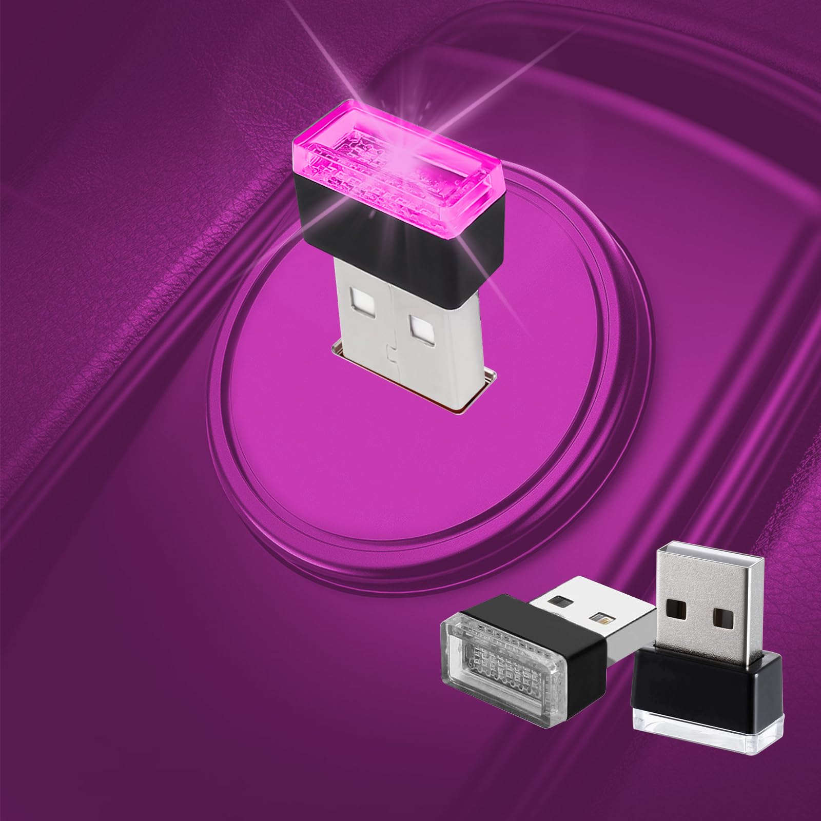 2 Pcs USB LED Car Interior Atmosphere Lamp Night Light Led Decoration Light Ambient Lighting Kit Interior Led