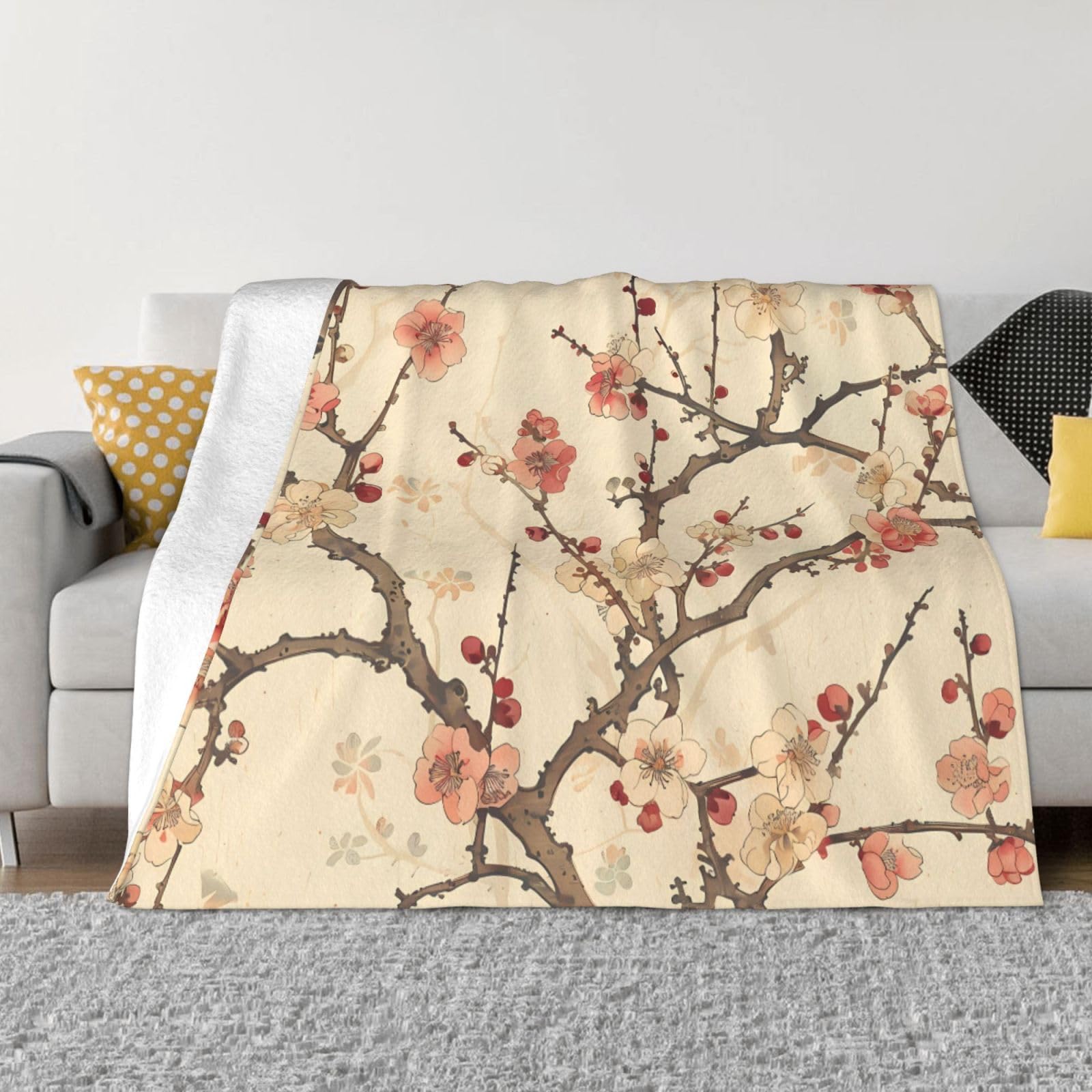 Couverture polaire douce en flanelle bégonia 203x152 cm pour lit et canapé