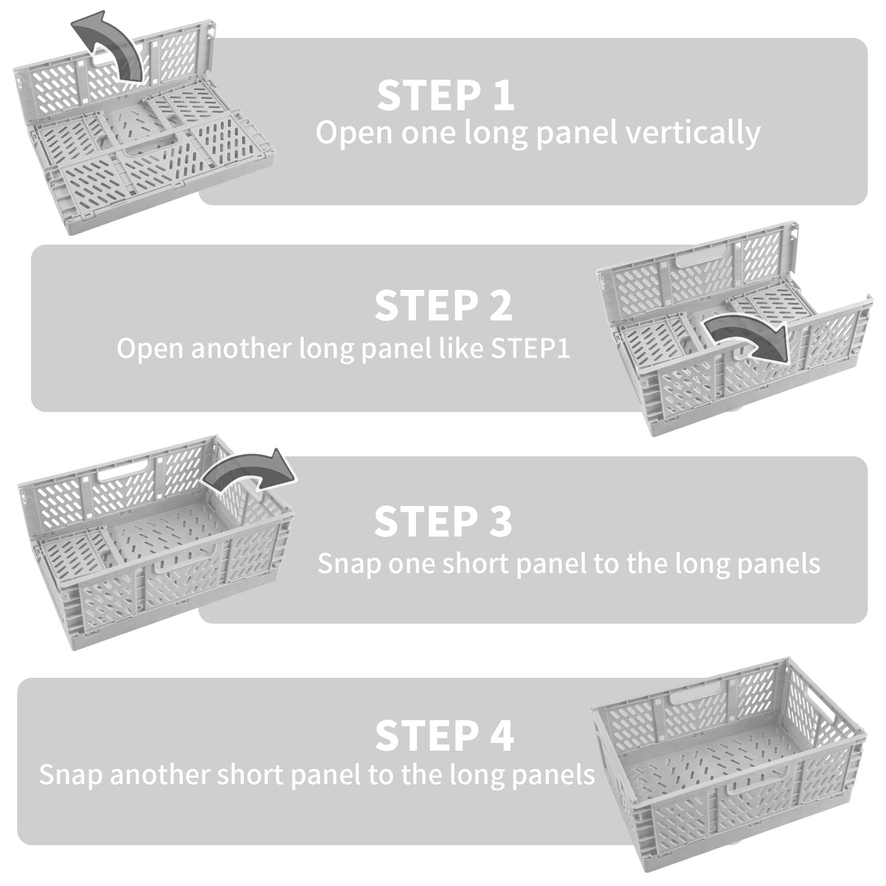 Spesh Lot de 2 Boîtes de Rangement Pliables en Plastique Caisses Pliable Cattage Plastique Rangement pour Chambre D'enfant, Cuisine, Bureau(Jaune,40*30*15cm)