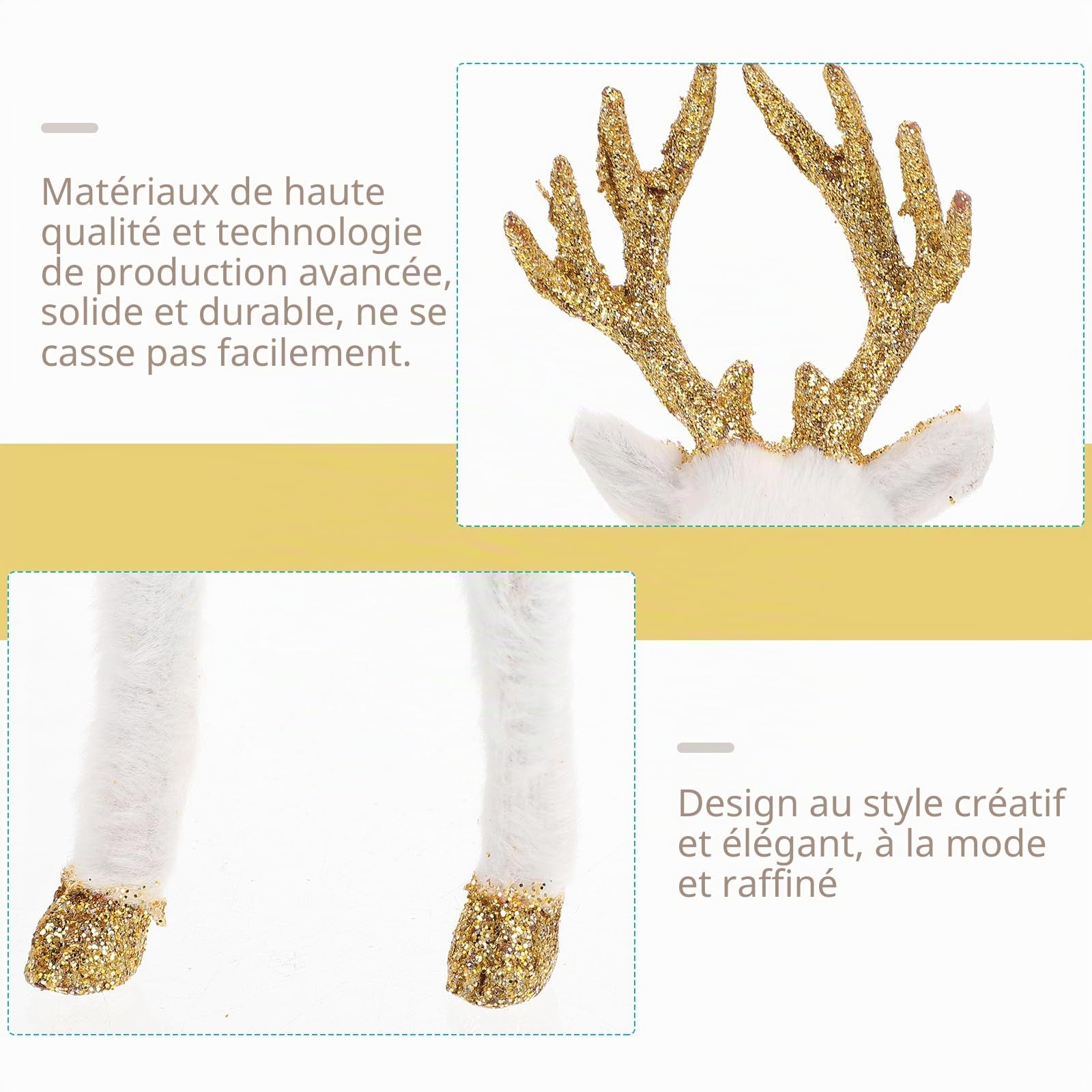 BESTonZON Figurines de cerf ¨¹ Blanc ? Cerf Sika : Figurines de Noël 2 pièces d'animaux Paysage Gl¨¹cksbringer Décorations de Noël Ornement Décoration de Noël