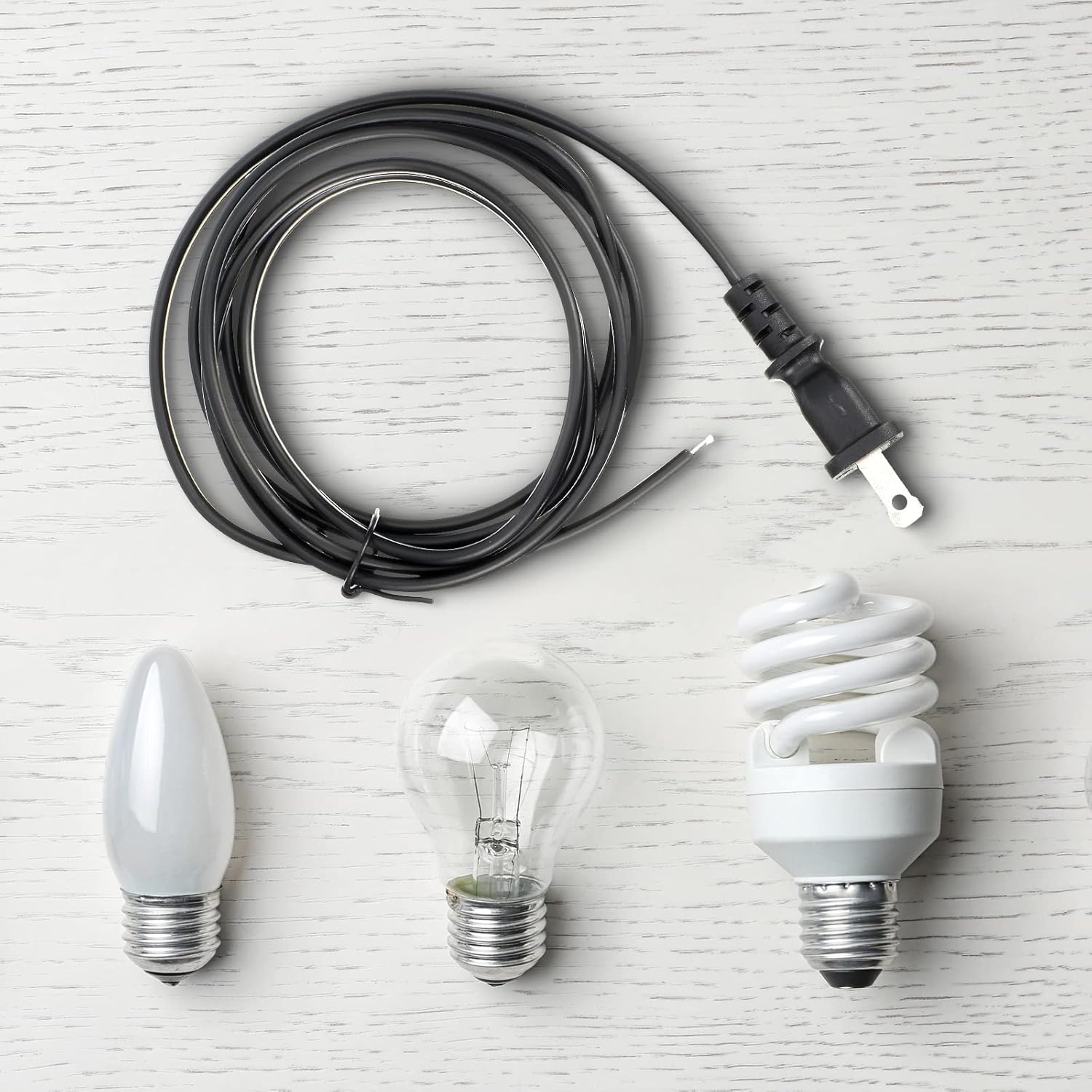 10 Pack Lamp Cord Set - 6 Feet Black, With Molded Plug & Toggle Cord Replacement, Ready For Wiring & DIY Repairing