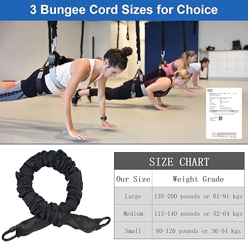 Vista 5 de PRIOR FITNESS Bungee - Juego de equipo de fitness casual de látex, bandas de resistencia, cuerda de baile, ejercicio en casa, gimnasio