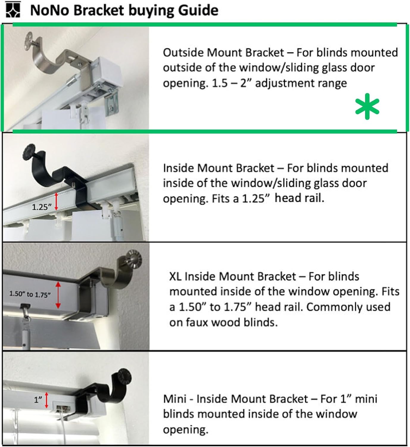 NoNo Brackets - Hang Curtains Without Drilling! -6