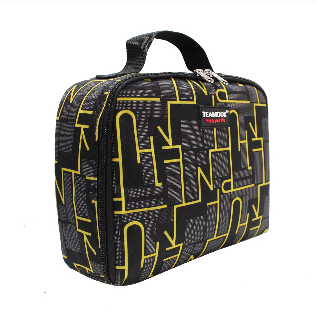 TEAMOOKLunch Bag Insulated Cool Bag Water-Resistant Leakproof Soft Lunch Box Creative Geometry 6 cans
