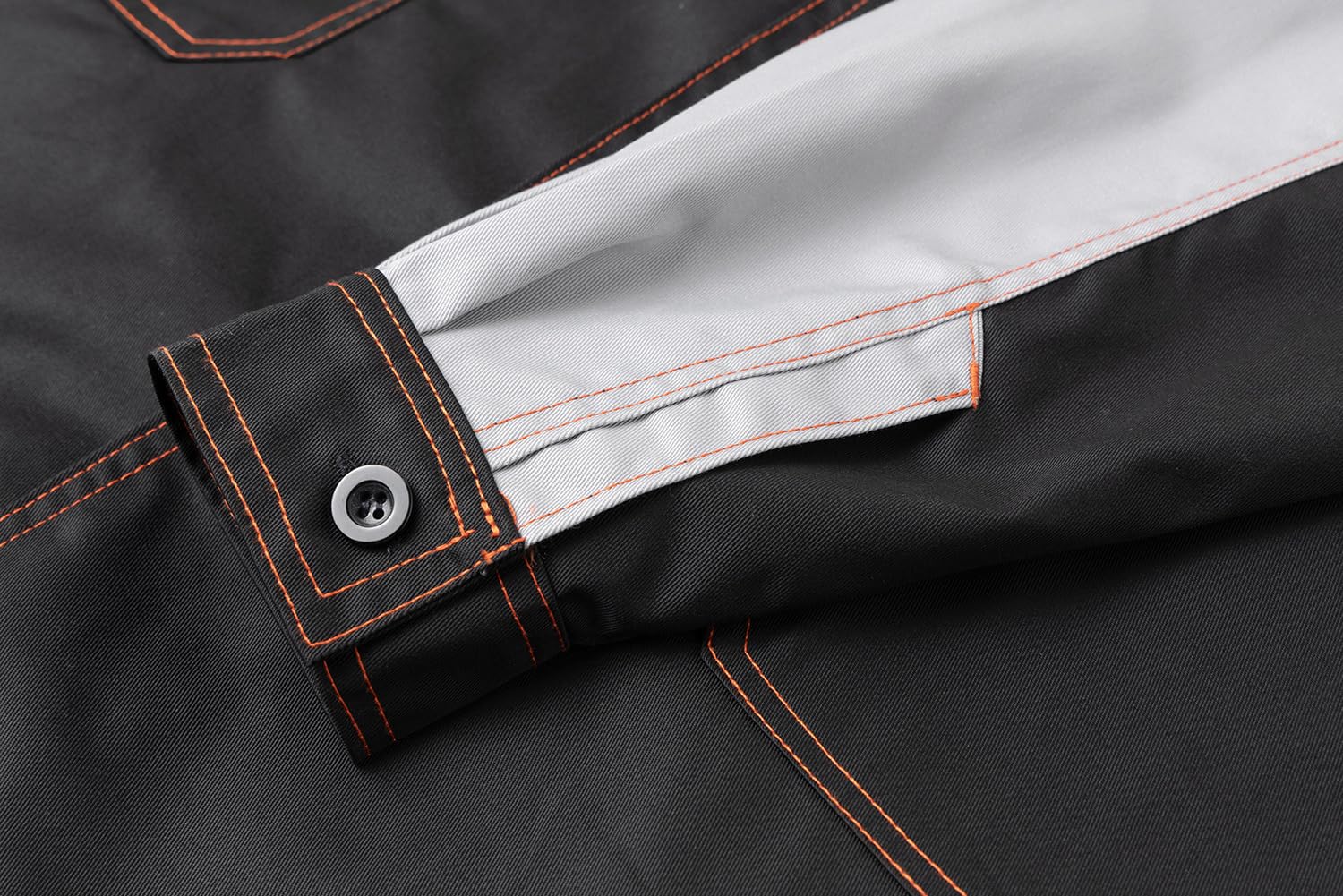 Bleu de Travail pour Homme Blouse de Laboratoire Artisan Atelier Veste de Travail de Manches Longues à Boutons Blouse d'atelier Lycée Bricolage