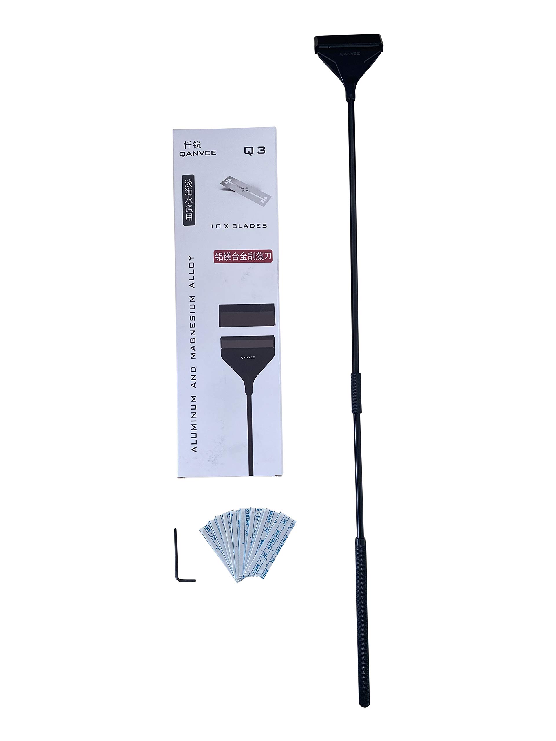 Aluminium Algae Scraper for Aquarium Fish Tank Cleaning Extendable (Large - 66cm)