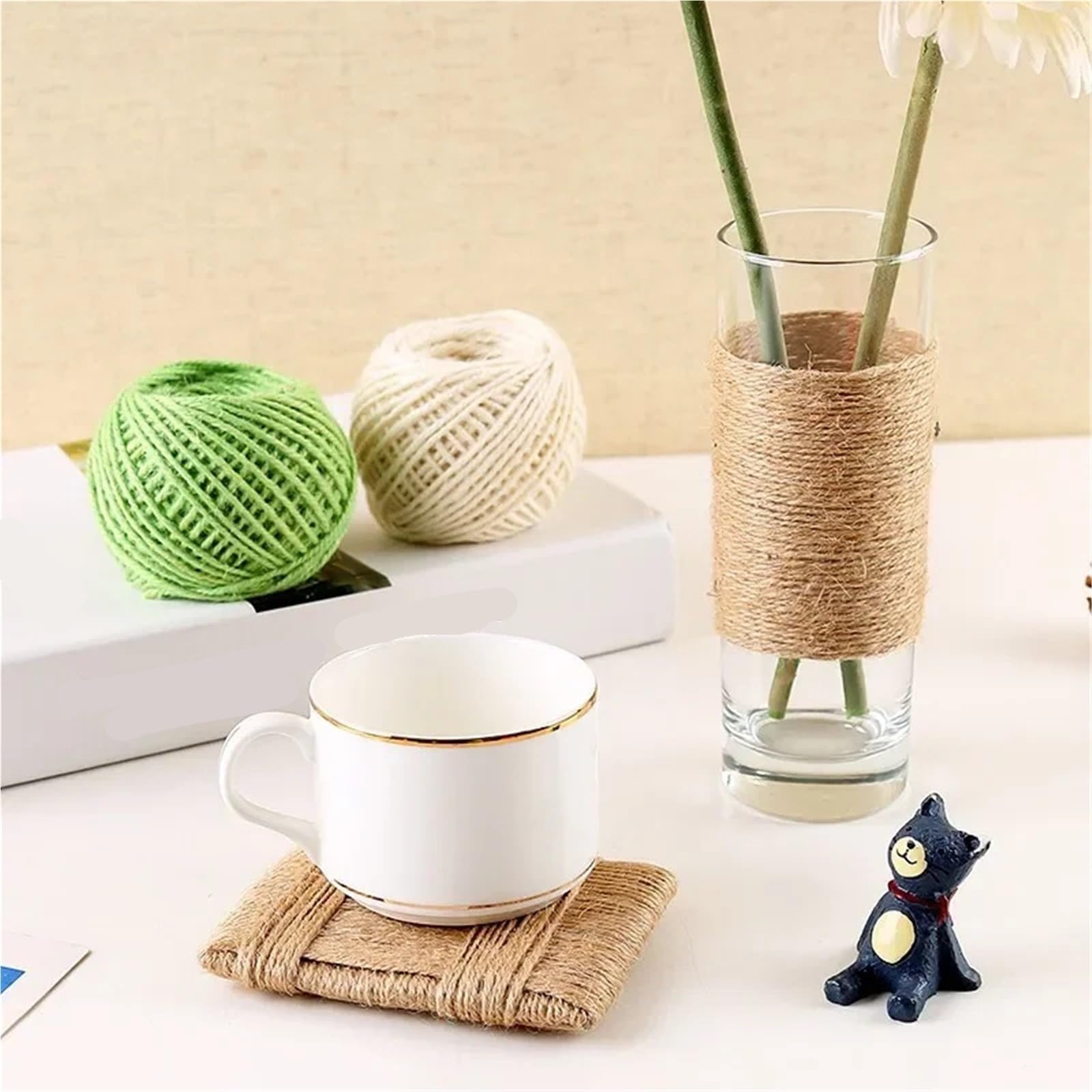 50/100 m 1–12 mm Jute-Seil, Kordel, DIY-Korb, Kratzen, handgefertigtes Kunsthandwerk, Verpackung, Gartenarbeit, Hochzeitsdekoration Für Camping Garten