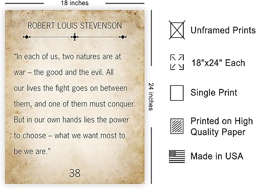 Miniatura 330 de Poster Master Póster de Robert Louis Stevenson - Impresión de The Good and the Evil - Arte de citas de recuperación - Regalo para él, ella -