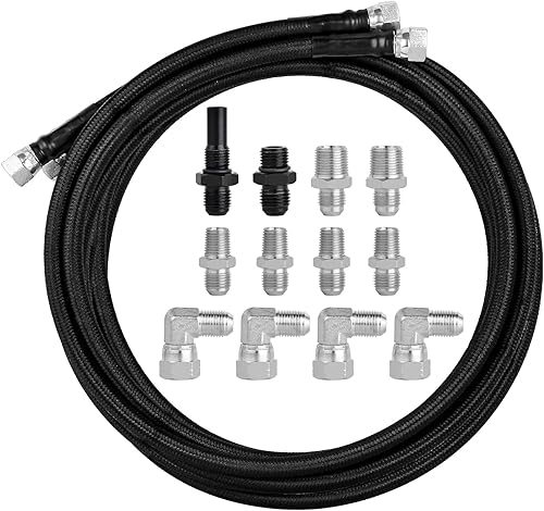 Miniatura 9 de MuHize Líneas de Enfriador de Transmisión - Manguera de Transmisión Trenzada de Acero Inoxidable SAE de 70 Pulgadas 6AN para GM 4L60E 4L80E 4L65E