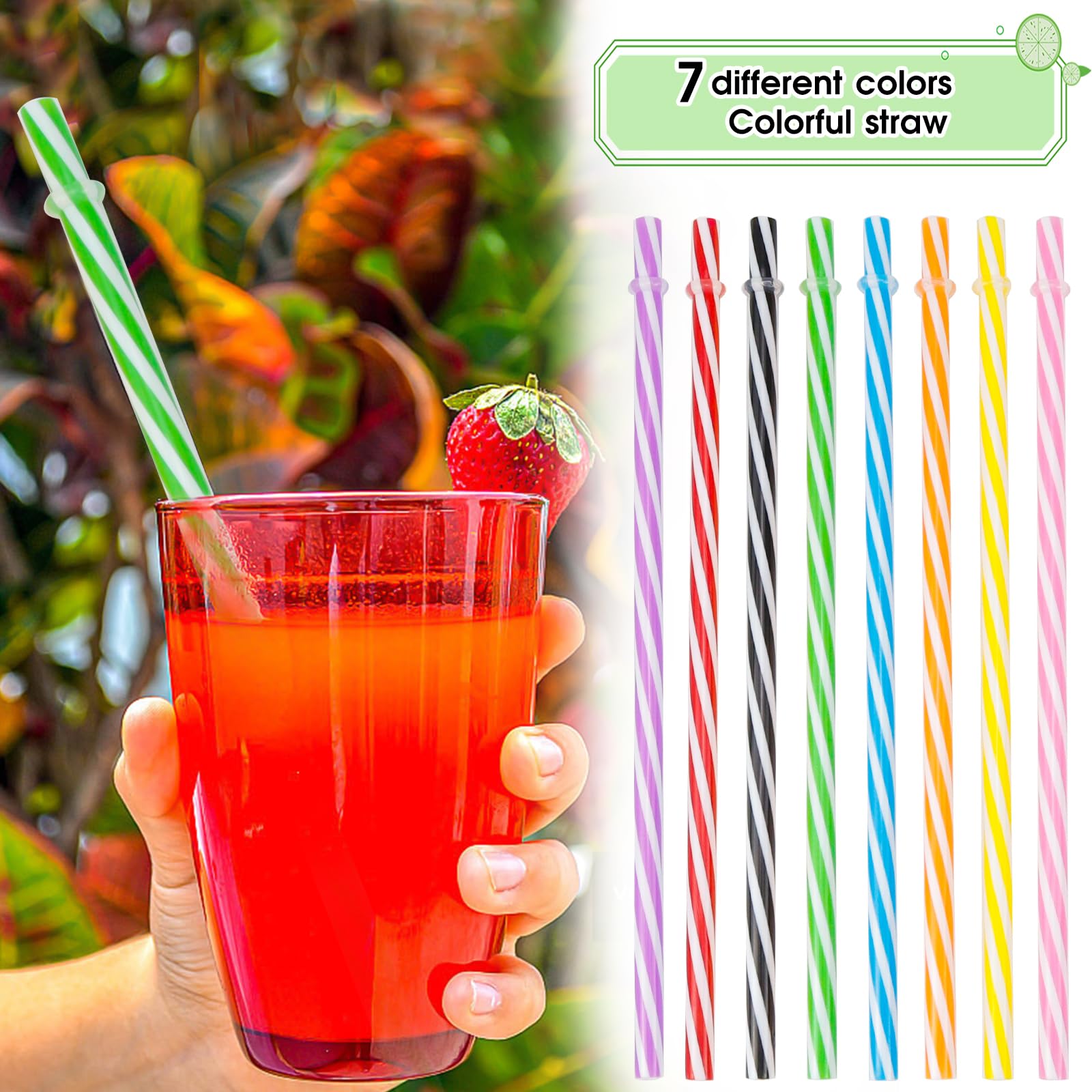 Addein 50 Bunte Strohhalme Wiederverwendbar - Eco-Friendly Trinkhalme Set