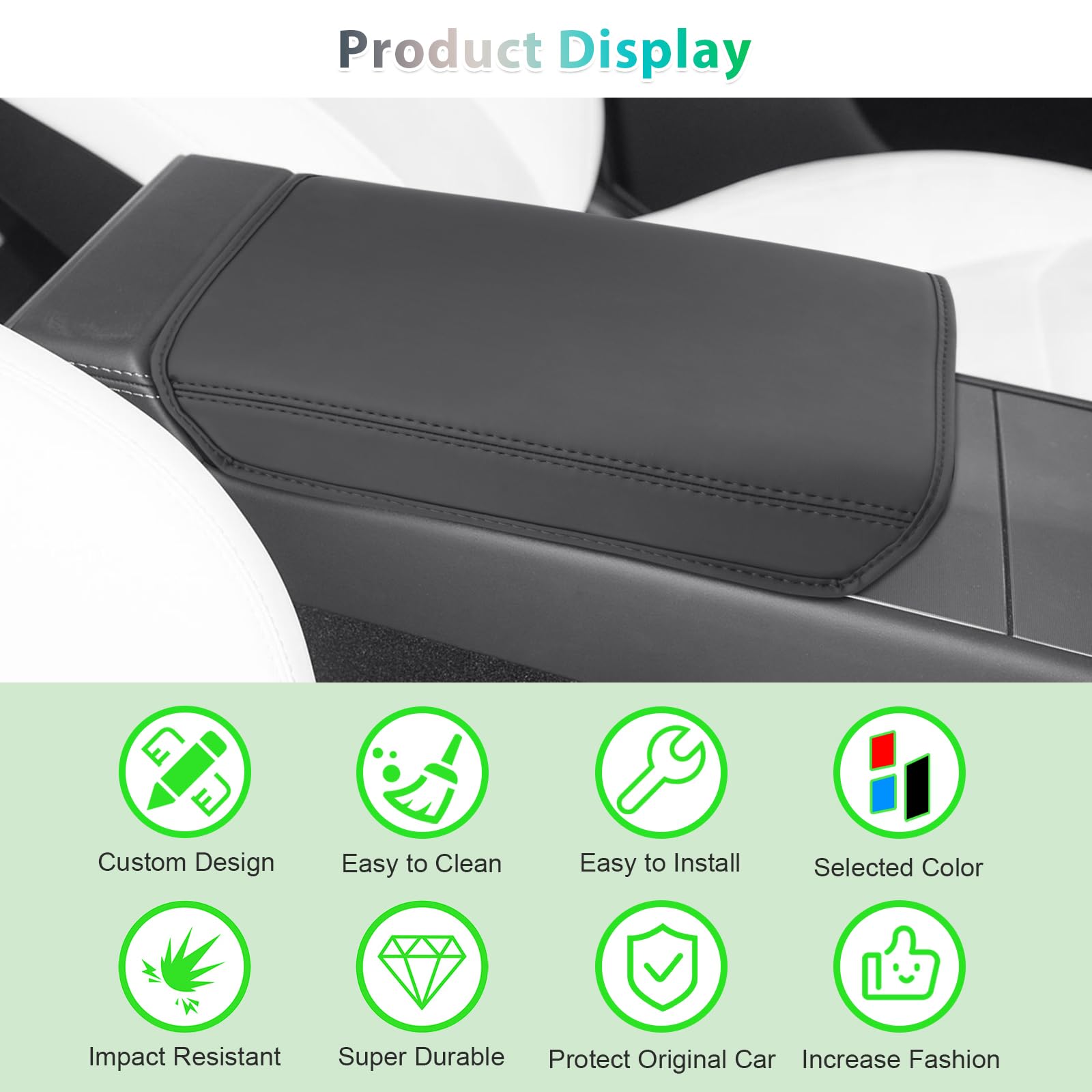 GAFAT Nuovo Tesla Model Y Juniper 2025 2026 Copertura Bracciolo Console Centrale, Tesla Model Y 2025 Braccioli Protezione PU Microfibra Pelle Imbottiture, 2026 Tesla Model Y Accessori 2025 (Nero)