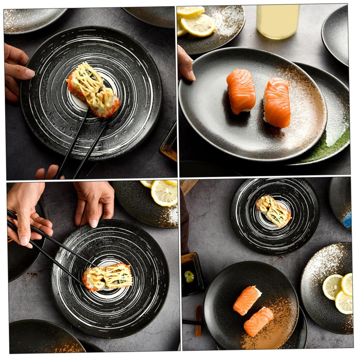 Lot de 3 Assiettes Céramique Rondes, Faciles à Nettoyer Utiliser, pour Fruits et Snacks Restaurants et Cantines Couleur Aléatoire
