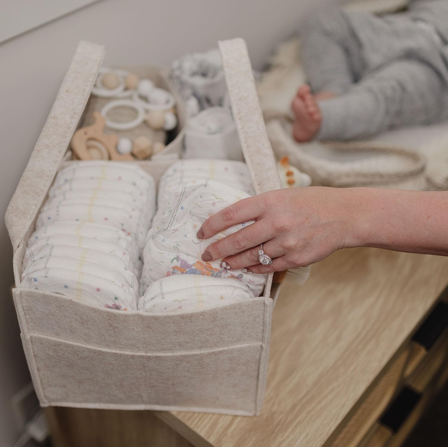 PUTSKA Baby Nappy Caddy Organizer - Image 4