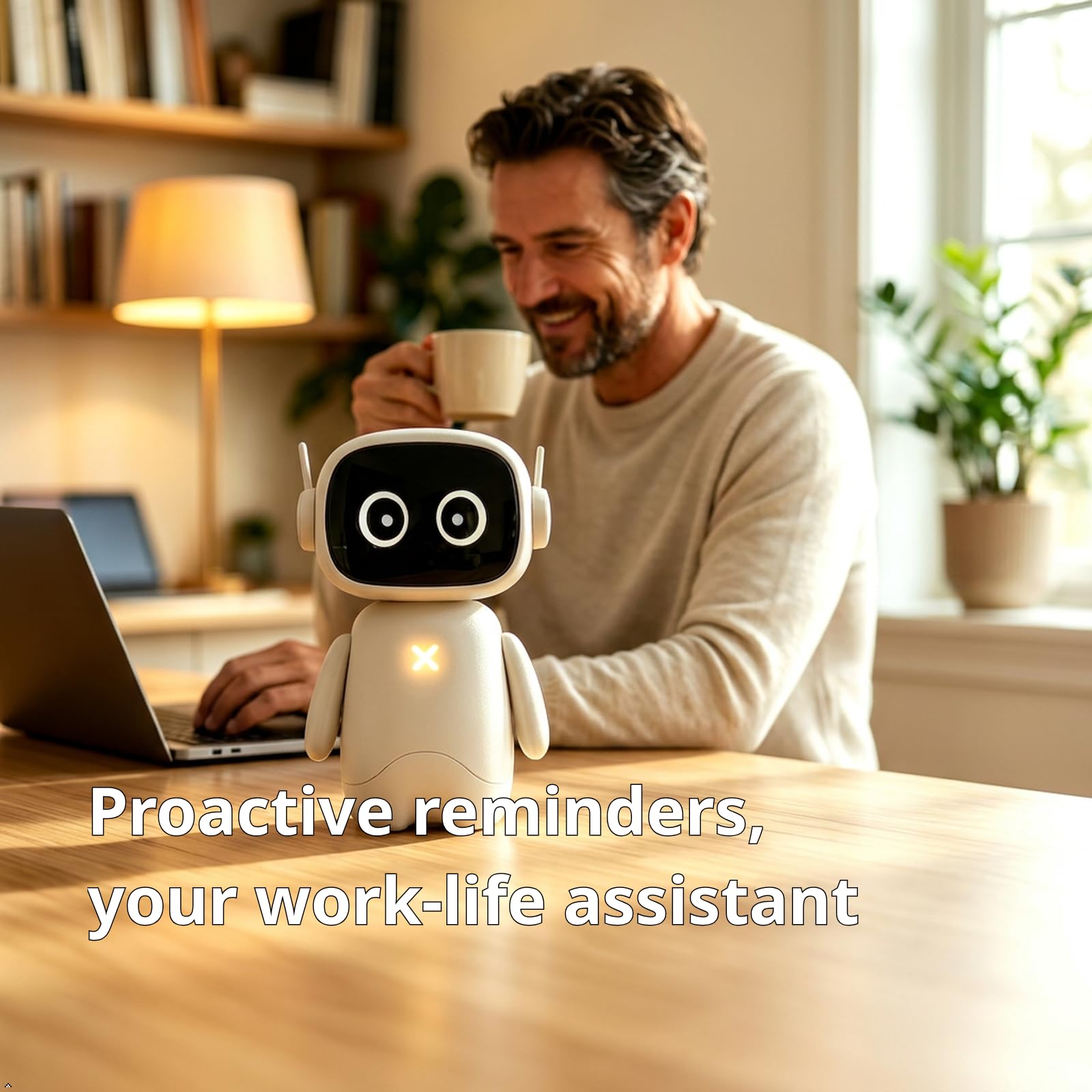 XiaoMu AI Companion Robot – Twój codzienny towarzysz wsparcia emocjonalnego z psychologią pozytywną, offline i prywatny, bez opłat miesięcznych, dla dorosłych i nastolatków (kremowy)