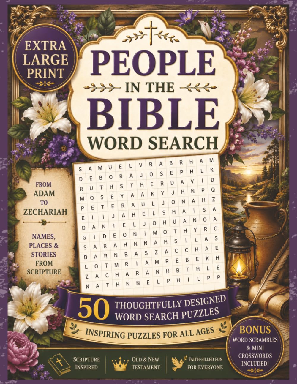 People in the Bible Word Search - Extra Large Print: Faith Filled Puzzle Book Featuring 50 Scripture-Inspired Word Searches, Bible Word Scrambles & ... (Extra Large Print Word Search Puzzle Books)