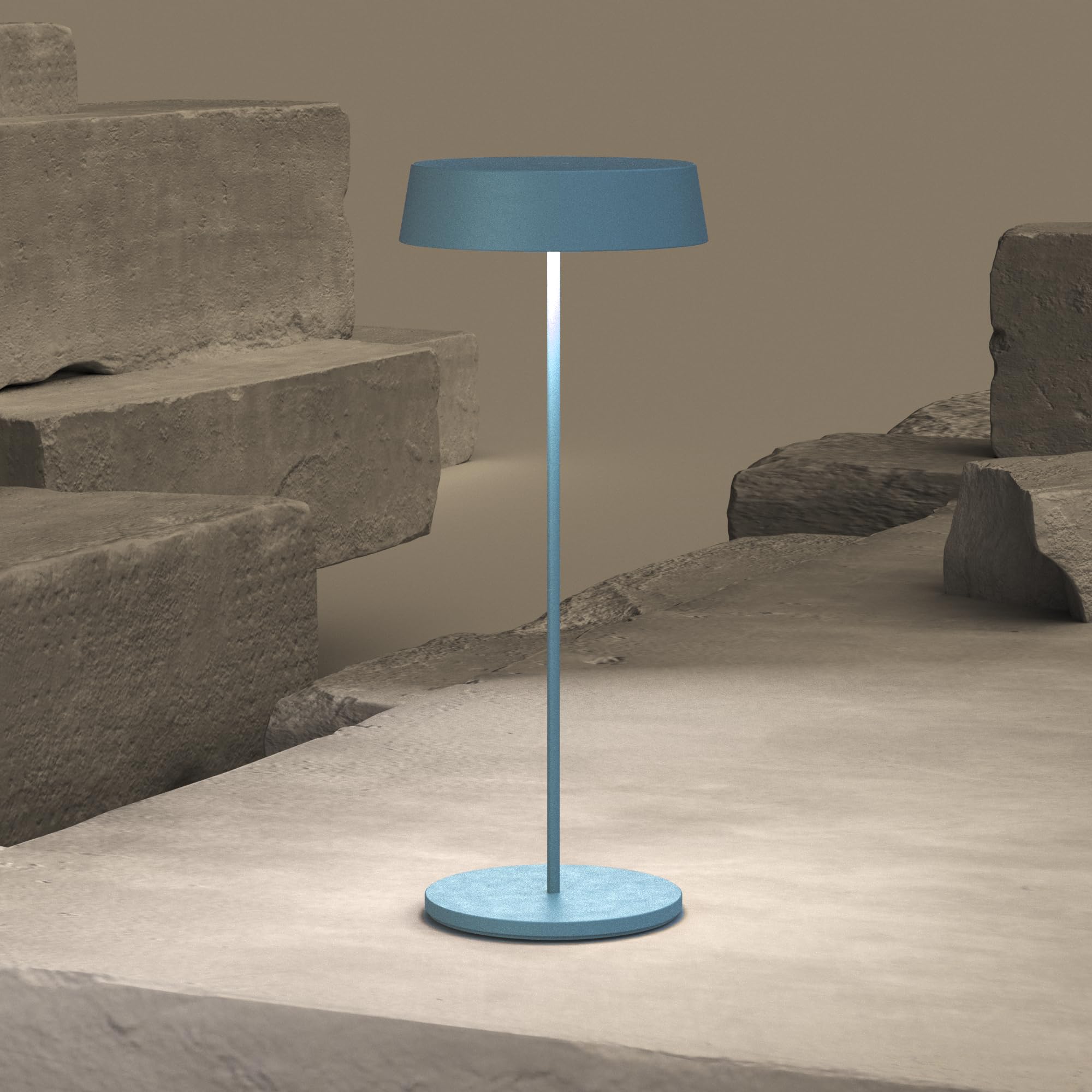 Palmina 901,lampade da tavolo senza fili,lampade da tavolo ricaricabili E Dimmerabile In Alluminio,abat jour senza fili 4400mah,Protezione IP54,luce da tavolo esterno/Interno/Blu 2PZ