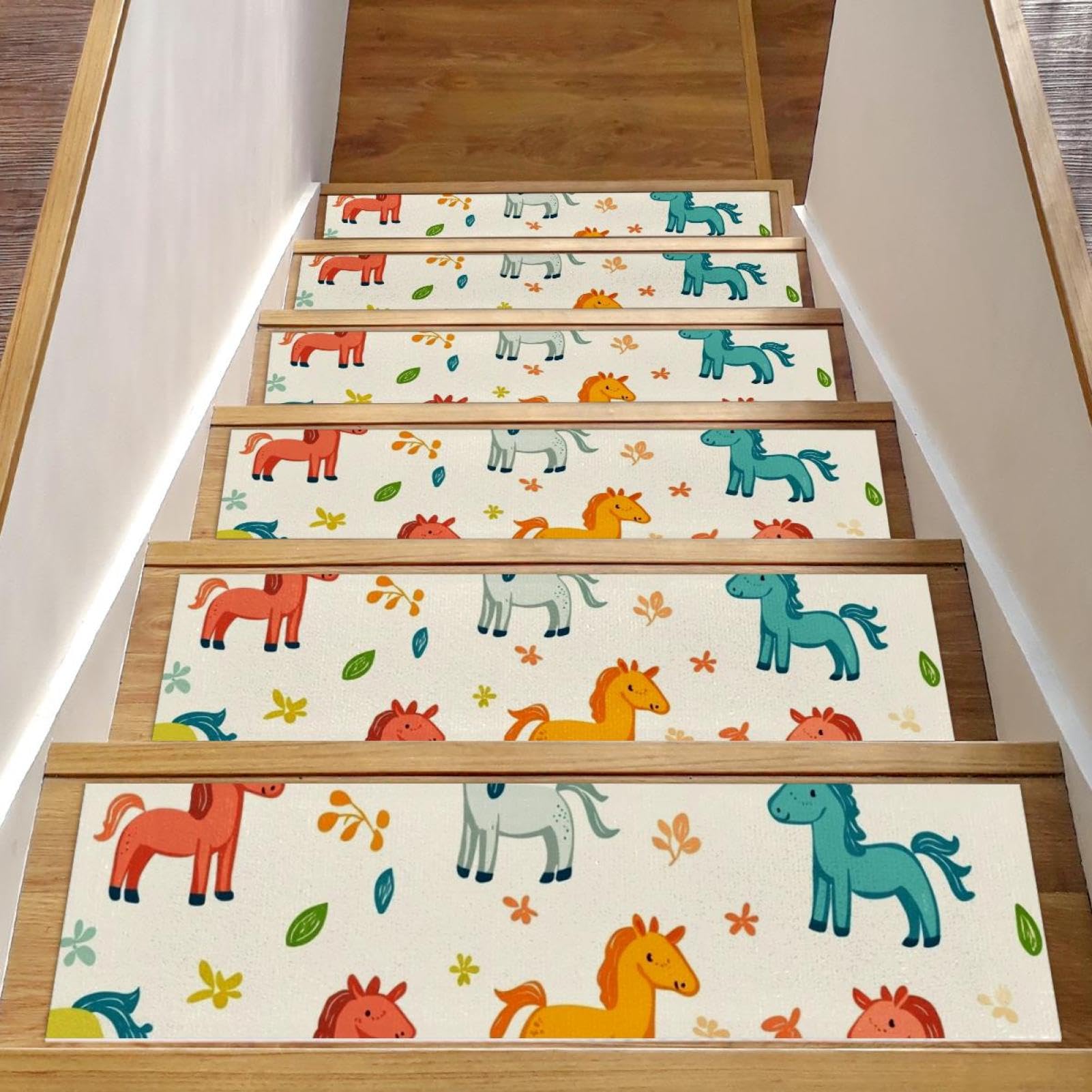 Marches d'escalier antidérapantes intérieur bois lavable 20,3x76,2 cm