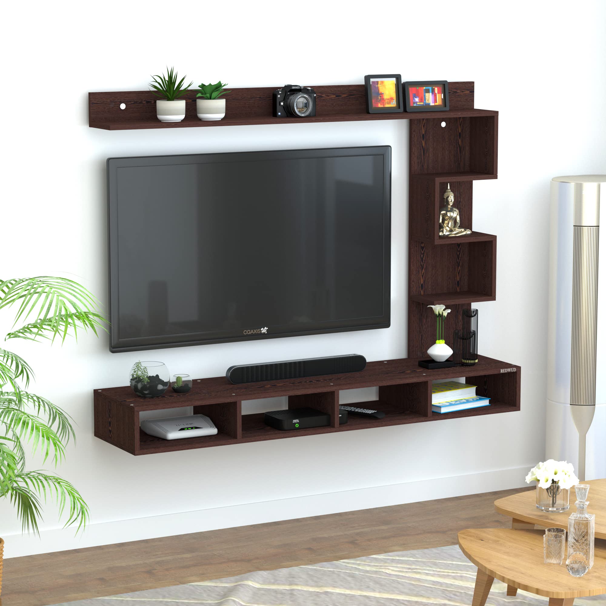 Redwud Laurel Engineered Wood TV Entertainment Unit/TV Wall Unit/TV Stand/TV Cabinet for Home/TV Unit for Living Room, Bedroom (Wenge) Matte Finish - Ideal for Upto 43" (D.I.Y)
