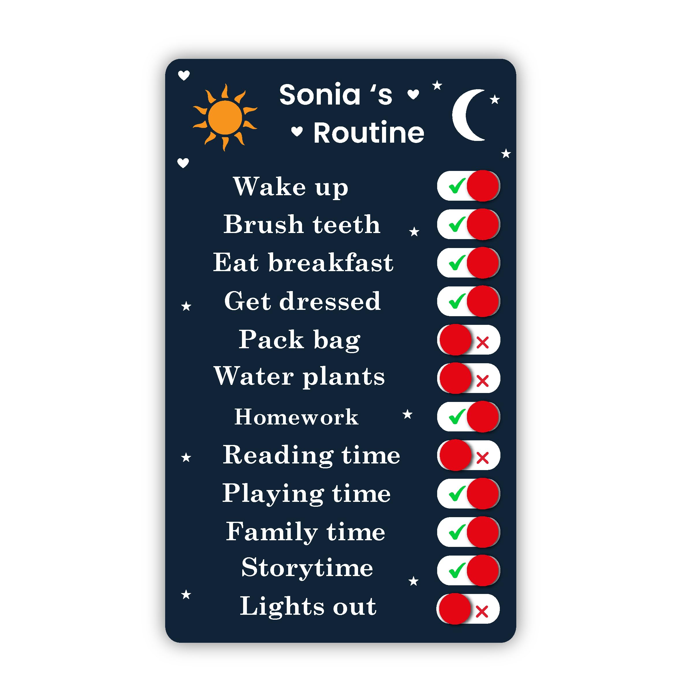 Personalized Chores Board for Kids & Adults Routine Checklist with Sliding Tasks | Daily Responsibility Board for to Do List, Daily Routine, Office Routine-picture-11