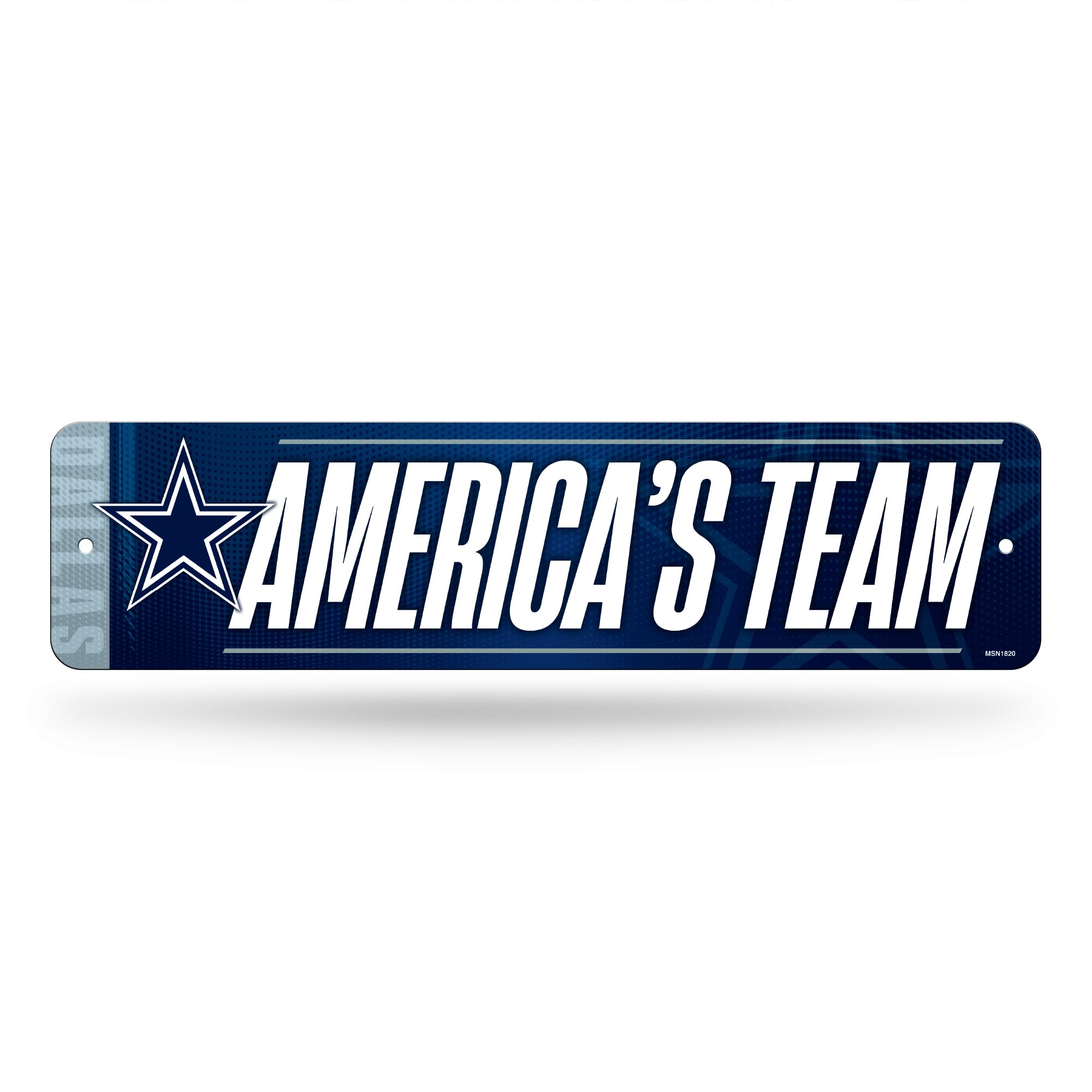 Rico Industries NFL Football Dallas Cowboys Metal Street Sign 4" x 15" Home DΓ©cor - Bedroom - Office - Man Cave