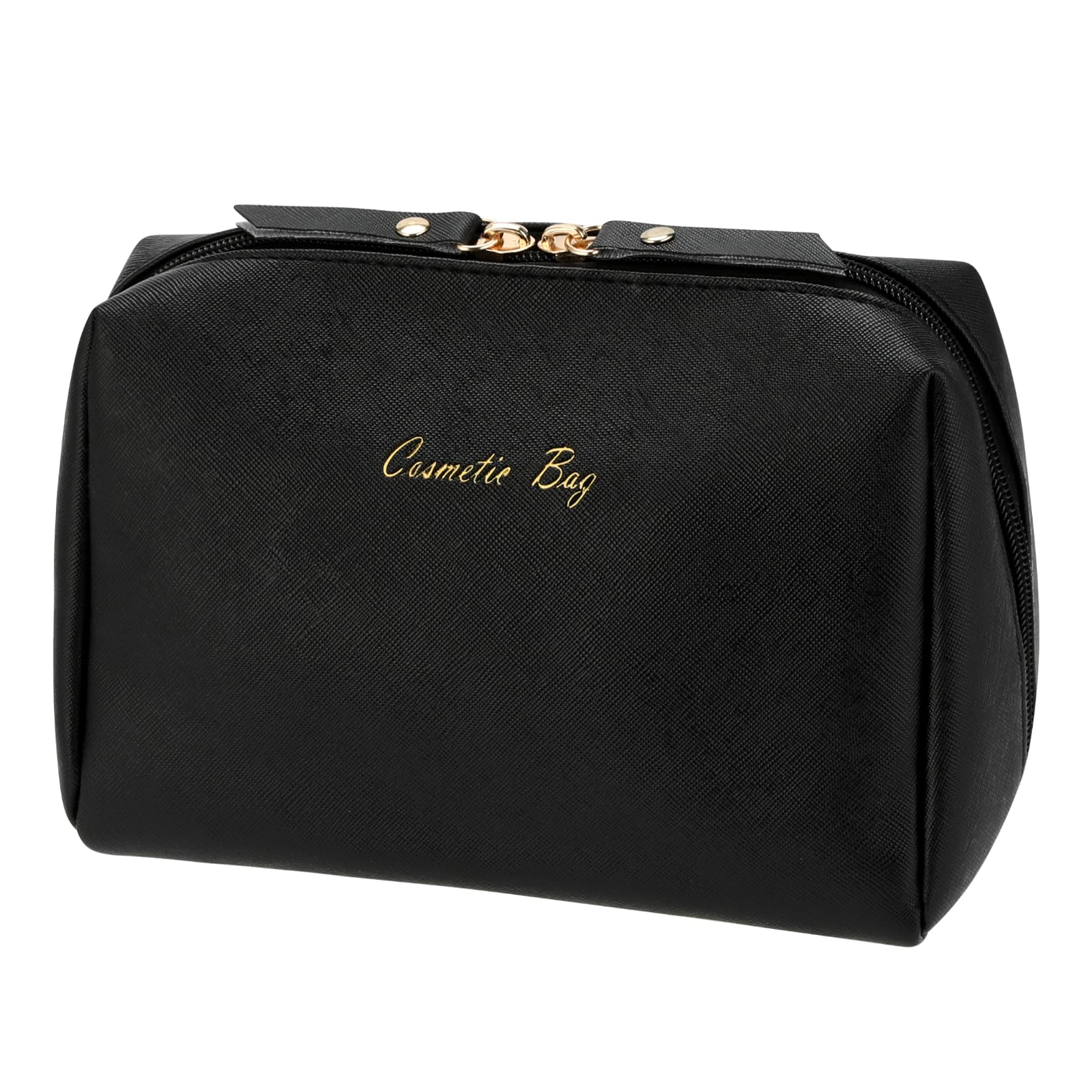 ZHRUIYE Travel Makeup Bag for Women Large Vegan Leather Cosmetic Bag