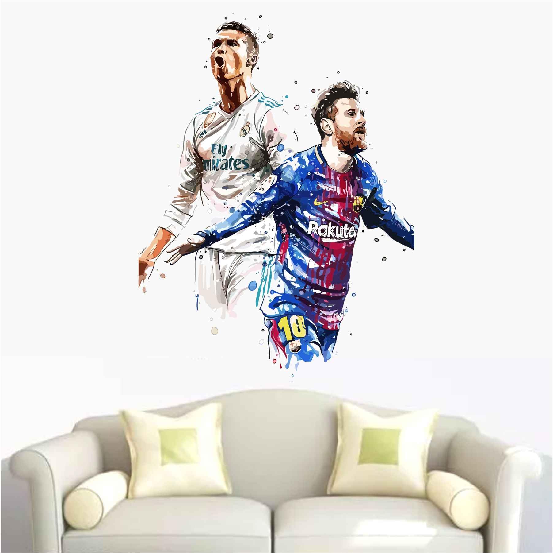 Azan Creation Messi and CR7 Wall Sticker & Mural Sticker for Wall Size - 45x58cm NBD76 (B0CTHTHQ38) Amazon Price History, Amazon Price Tracker