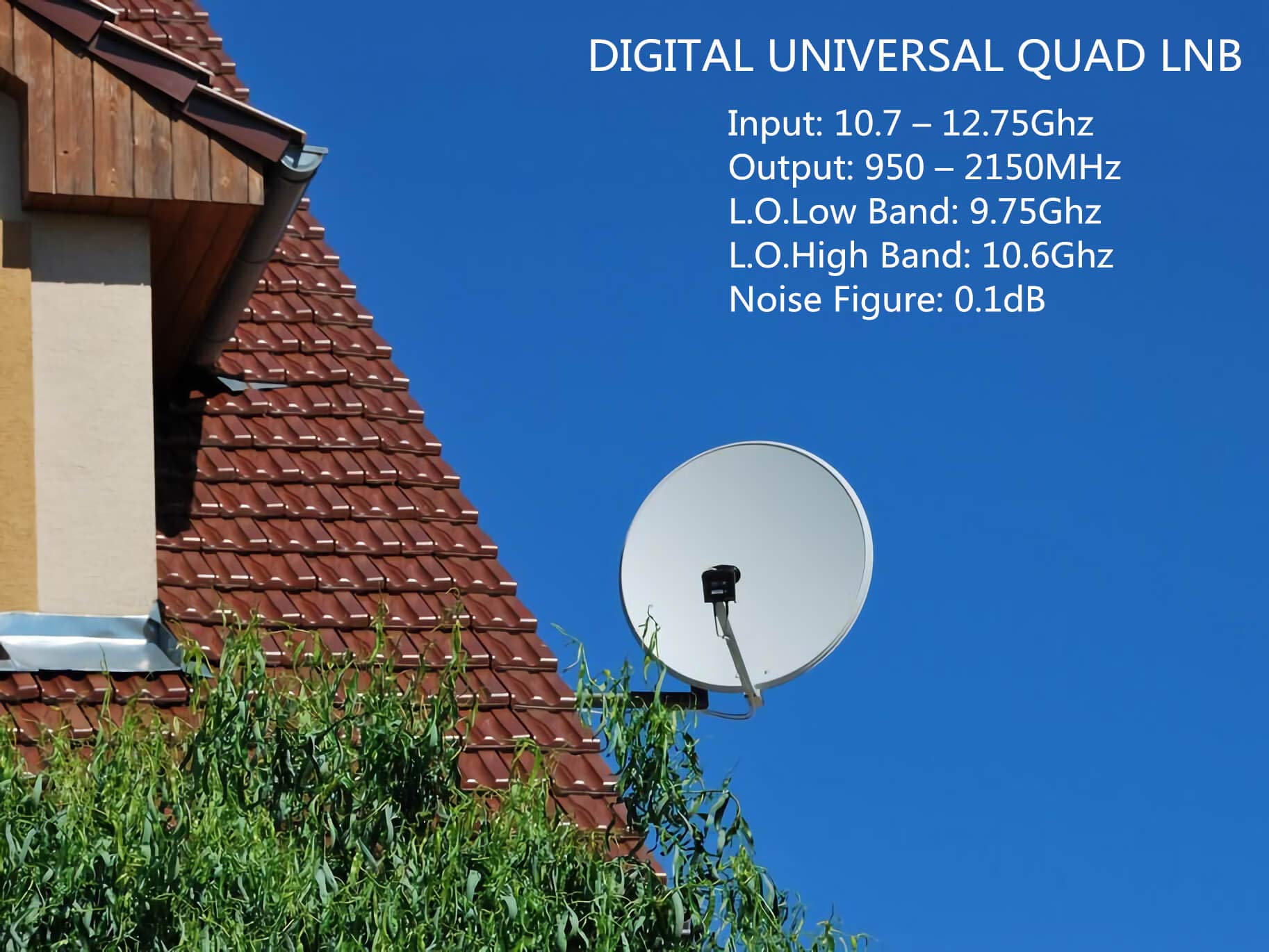 LNB 4 Uscite Nero Qualità Premium [Test Eccellente] Adatto per Multifeed con Protezione dagli agenti atmosferici, Contatti Dorati a 4 vie, Full HD, 4k, 3D