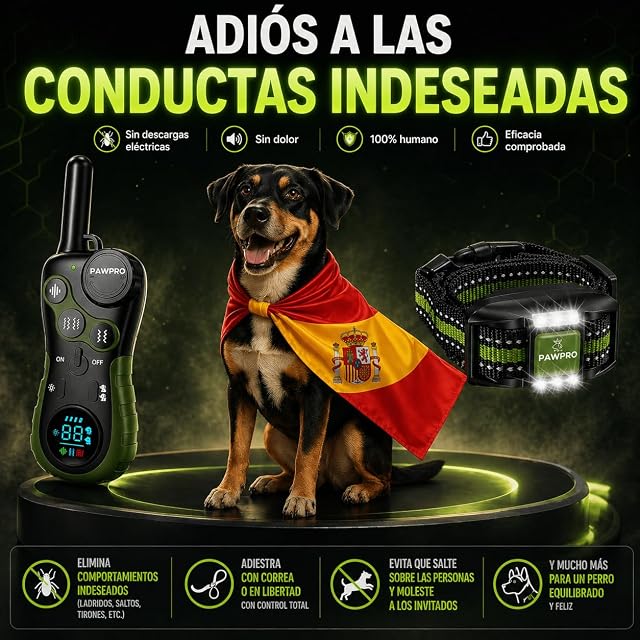 Foto 3 de 8 de PAWPRO Collar de Adiestramiento, Conforme Nueva Ley Española de Bienestar Animal, Alcance XXL 3 km