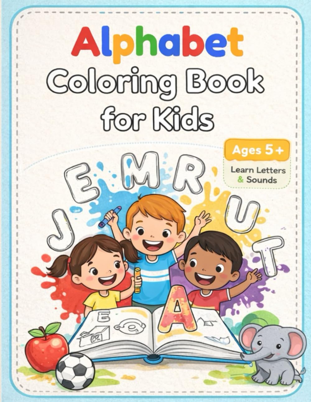 Alphabet Coloring Book for Kids: Fun Letter Learning with Simple Words and Pictures