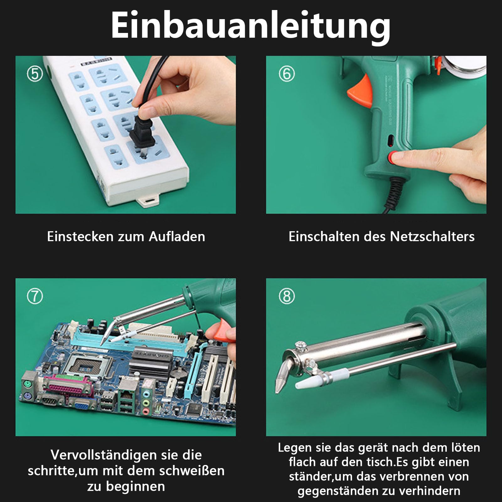 Industrielles Laserschweißgerät mit Außenheizung, multifunktionales Laserschweißgerät, Sechsteiliges Set, Laserschweißpistole für ultradünne Werkzeuge
