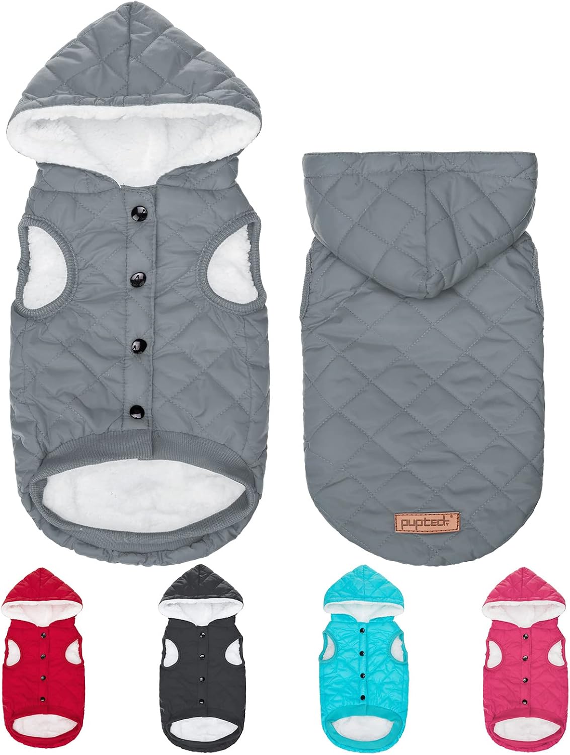 PUPTECK Dog Winter Clothes with Hat, Soft Warm Cold Weather Dog Coats for Small Medium Dogs, Comfortable Dog Jacket Best Gift for Puppies