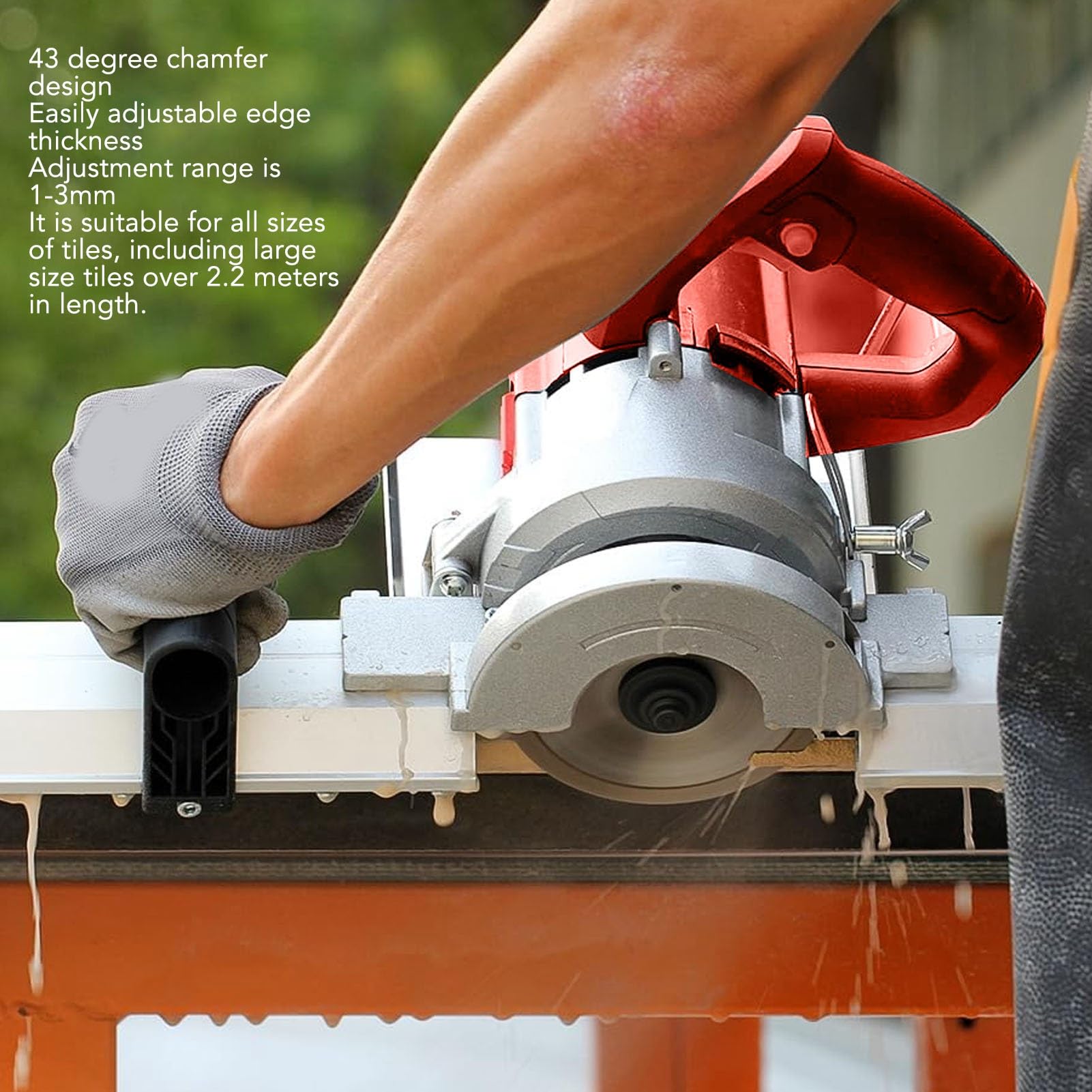 Coupeur de Biseau de Carrelage électrique, Machine de Chanfreinage de Carrelage à 45 Degrés avec Coupe-scie, Outil de Profilage de Bordure de Chanfreinage de Carrelage en (Prise