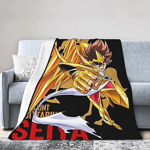 Saint Seiya - Manta de franela súper suave de microforro polar ultrasuave para sofá, cama, sofá, viajes, campamento, 80 x 60 pulgadas disponible en Yaxa Peru