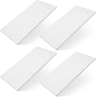 Sasylvia 4 Pcs Fireplace Refractory Panels 18.5 x 9.5 x 0.5 Inches Baffle Board for Wood Stove 2300F Vermiculite Fiber Insulation Board Fireplace Replacement Parts for Hearth Forges Kilns