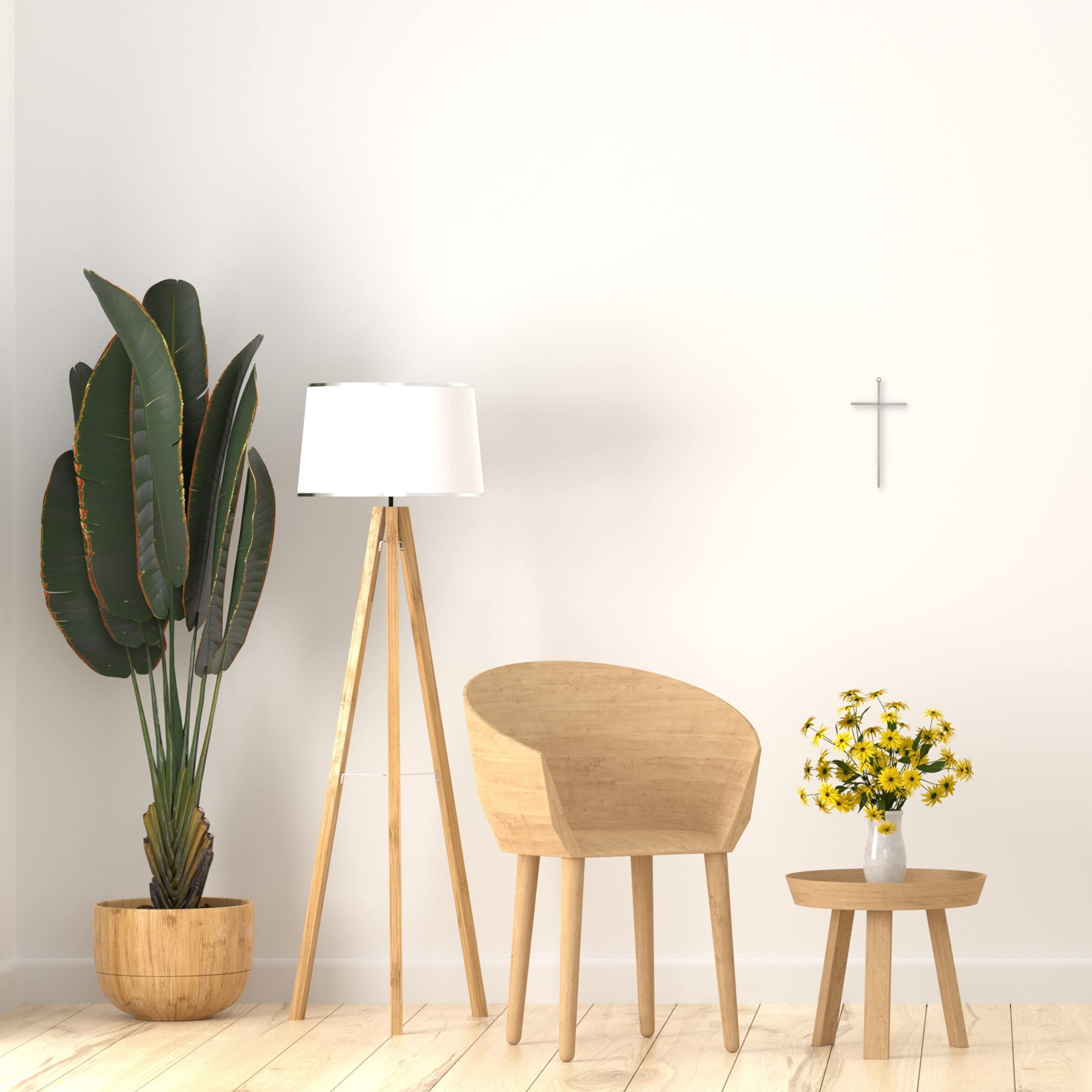 Modernes Wandkreuz Mit Herzen - Silber Bronze Hauskreuz 12,8x9 Cm Von Andrea Zrenner