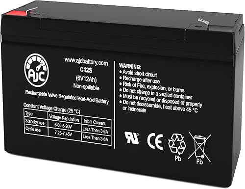 AJC Batería compatible con Peg Perego Fire Chief 6V 12Ah Ride-On Toys Batería