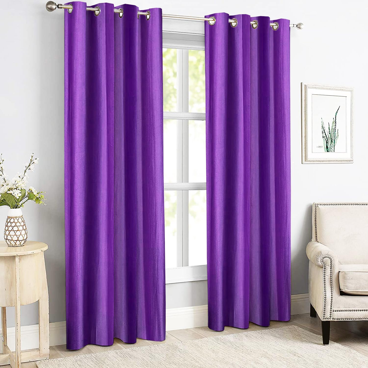 IVAZA Polyester Solid Crushed Texture Curtain, Long Door, 9 feet (2.74 m), Purple Pack of 2 (B0CHBH3V39) Amazon Price History, Amazon Price Tracker
