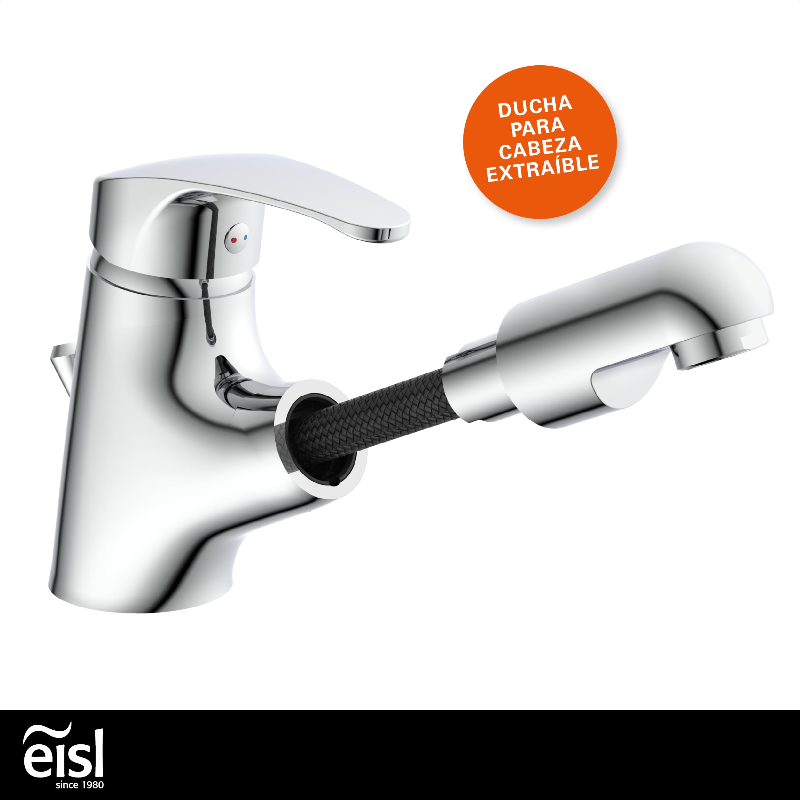 EISL Vico EHM de lavabo con ducha extraíble, 1 pieza, ni075tco