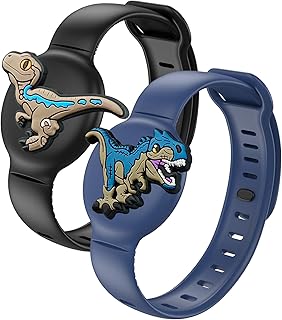 Waterproof Air Tracker Tag Bracelets for Kids, 2 Pack Hidden Wristband, Soft Silicone GPS Tracker Holder Compatible with Tracker Tag Watch Bracelets for Child