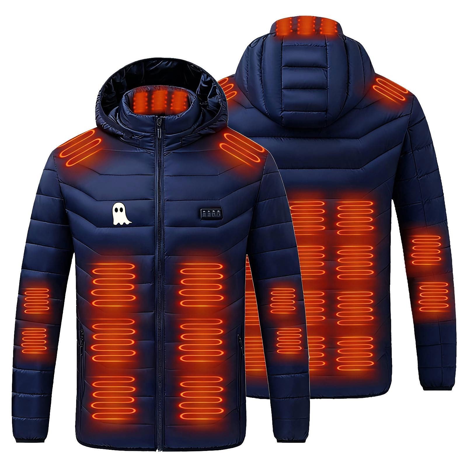 Chaqueta Calefactable Mujer,21 Zonas de Calor y 4 Controles Independientes
