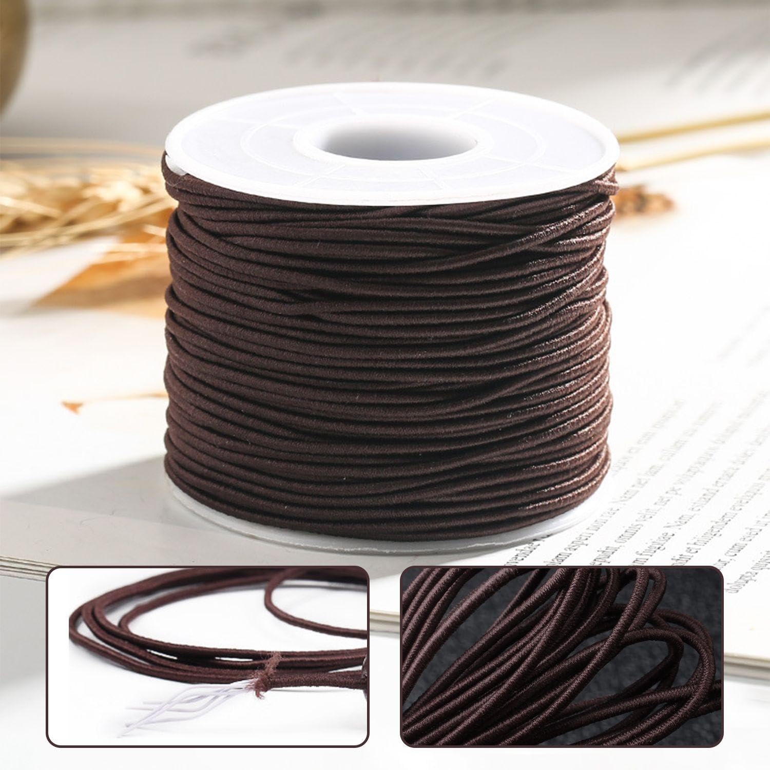 FFDHWU 2 Rolls Of Core-Spun Elastic Cord, Bracelet Elastic, Nylon Bracelet Elastic, Nautical Rope Elastic Bracelet, Nylon Elastic - Image 3