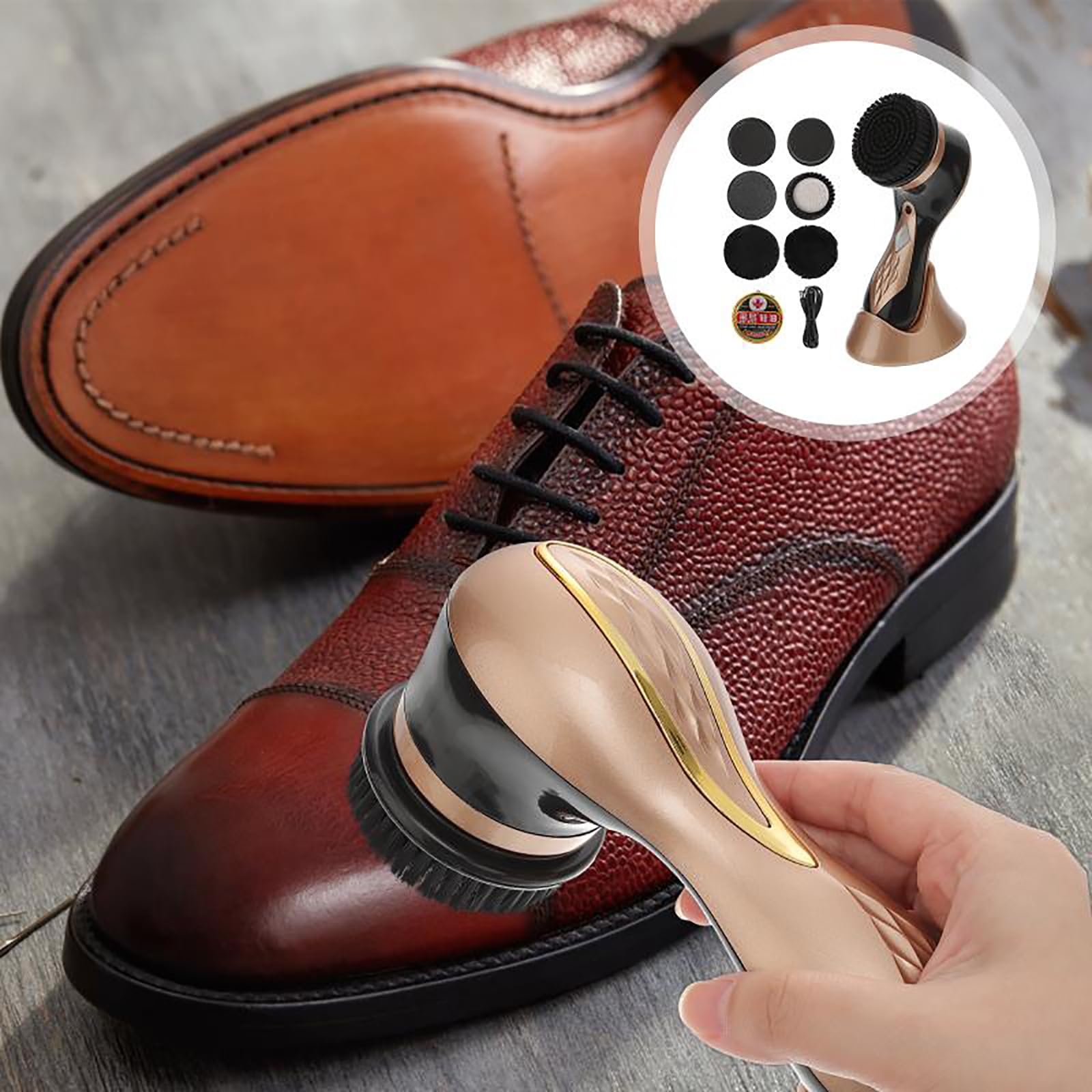 Spazzola Per Scarpe Elettrica, Kit Lustrascarpe Portatile Con Testine Da 7 Pezzi, Testine Sostituibili E Mantiene Le Mani Pulite, Pulizia E Lucidatura Efficaci Delle Scarpe, Per Scarpe, Stivali, Borse