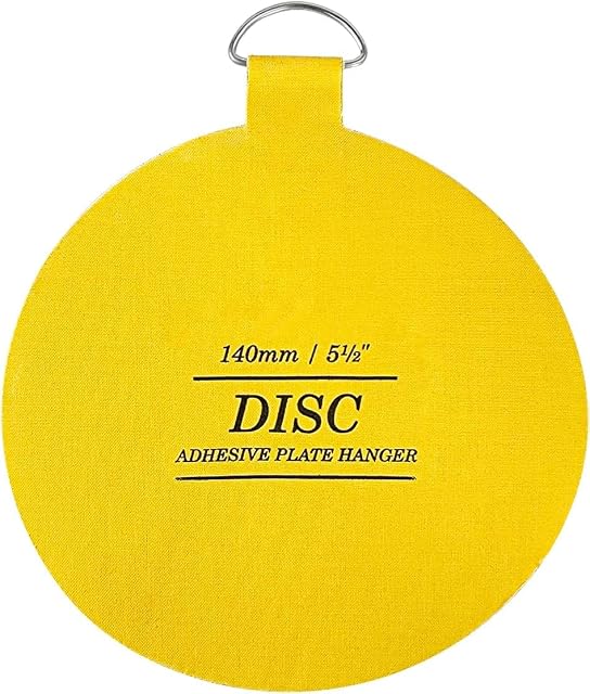 Disc Plate Hangers for Walls - (140mm / 5.5") Plate Hanging Disk - Strong Invisible Plate Holder Self Adhesive Stick on Hooks Picture Hanging Wall Plate Holder